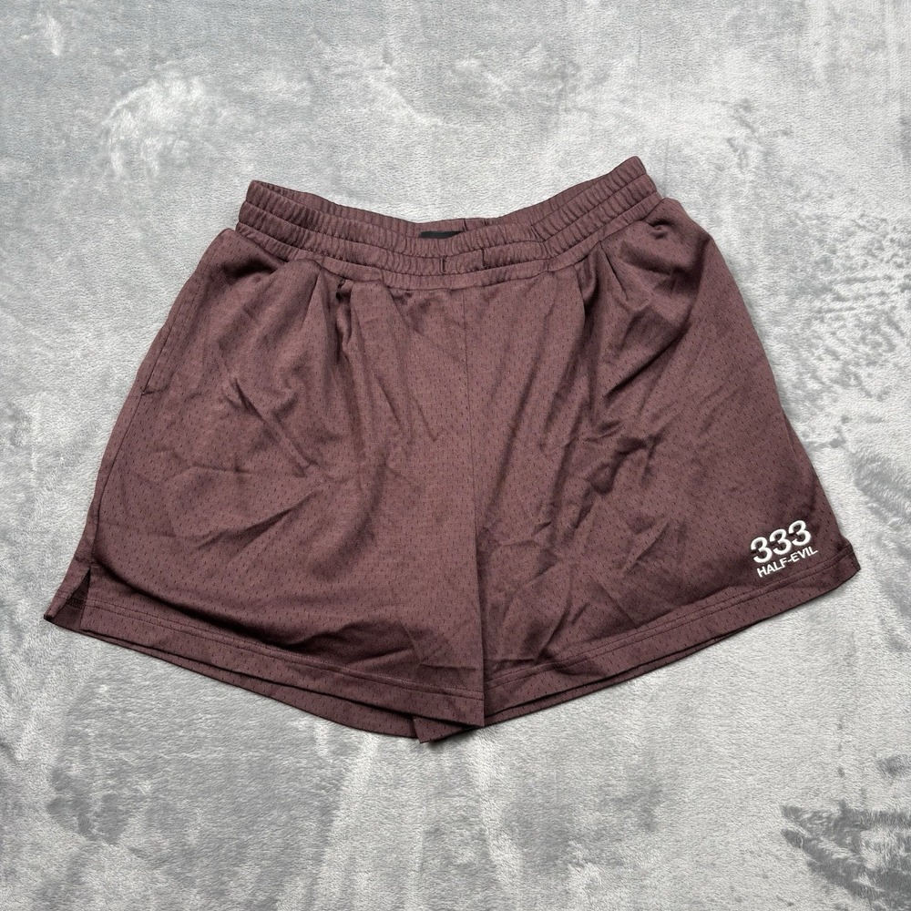Half Evil 333 Mesh Basketball Shorts Men's Size Small Burgundy Streetwear